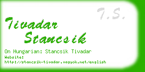 tivadar stancsik business card